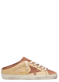 Super Star Sabot Raffia Upper Leather Toe Tongue And Star
